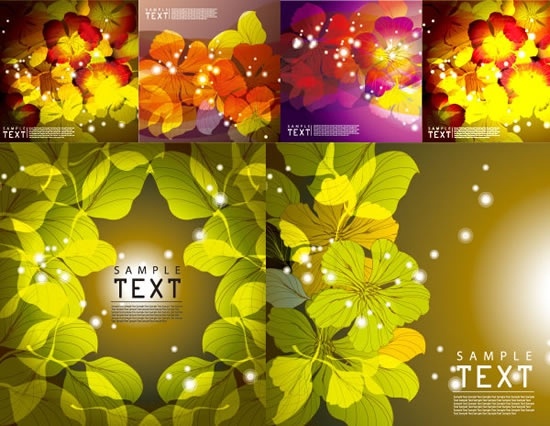 nature background templates bright modern sparkling leaves decor