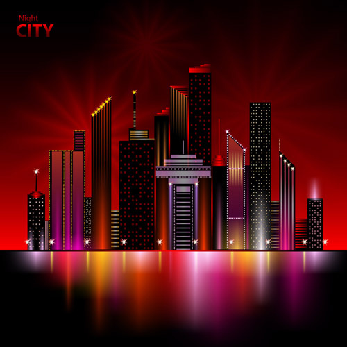 beautiful night city vector 