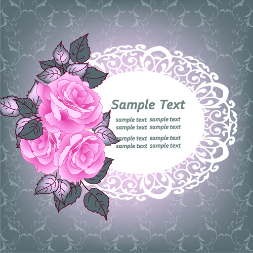 beautiful pink roses with vintage background vector