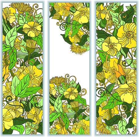 beautiful sketch floral vector banners
