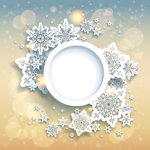beautiful snowflake with shiny background vector 