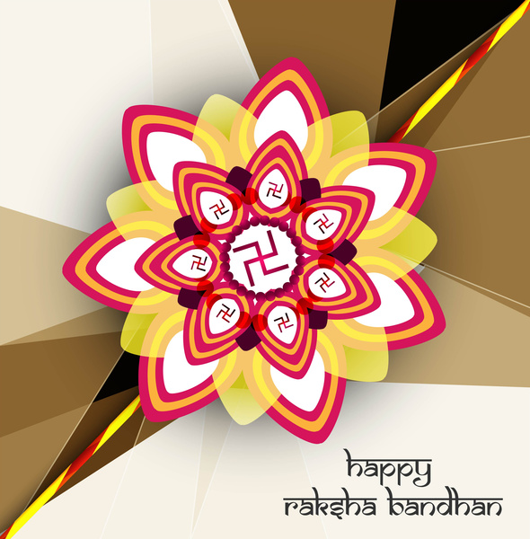 beautiful stylish hindu rakhi card colorful background vector design