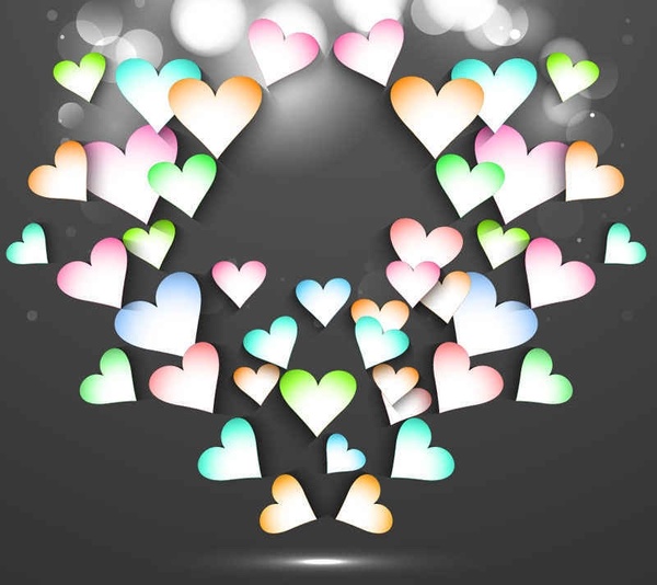 Beautiful valentine cards vector background