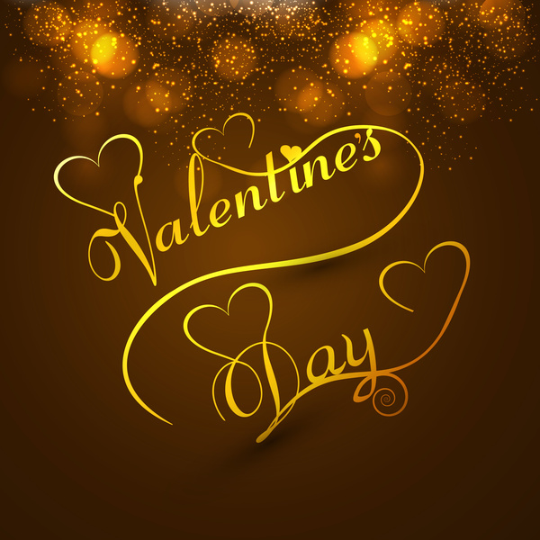 beautiful valentines day heart stylish text design for colorful card vector