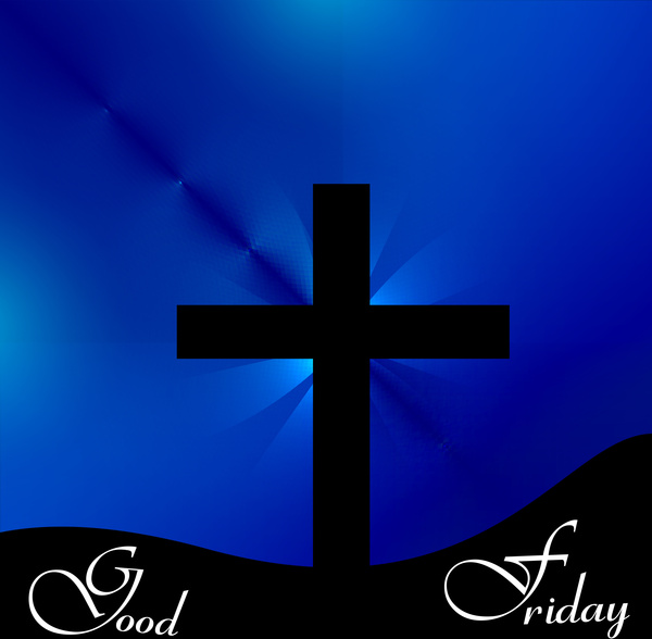 beautiful vector cross for good friday colorful background