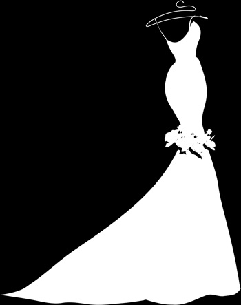 Beautiful wedding dress silhouette design vector Free ...