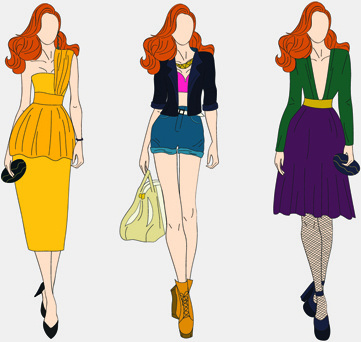 beautiful with fashion models vector 