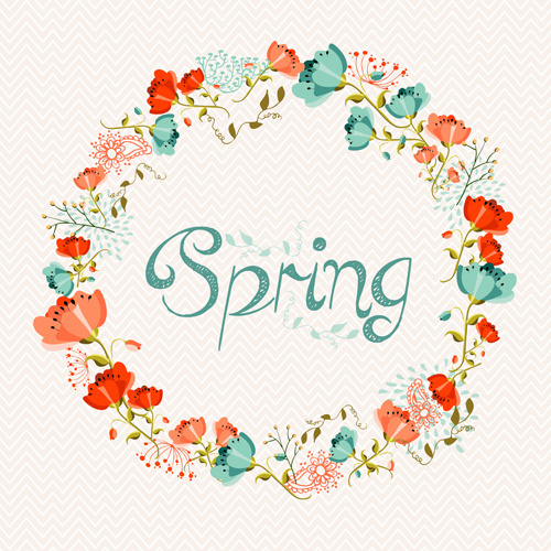 Beautiful wreath spring vector background Vectors graphic art designs ...