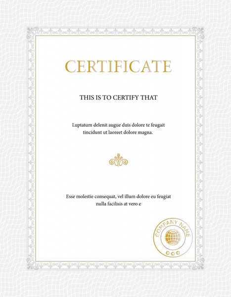 certificate template classical elegant seamless border decor