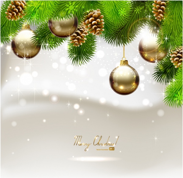 Beautifully christmas pine halo background vector Vectors graphic art ...