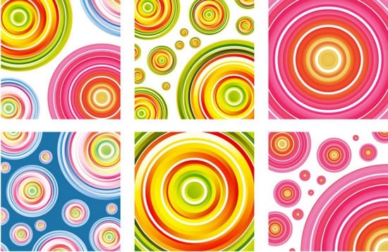decorative background templates colorful delusive circles shapes