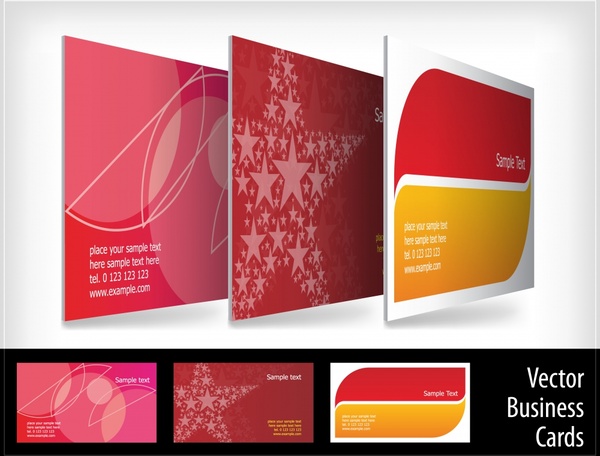 business card templates flat colored geometric stars decor