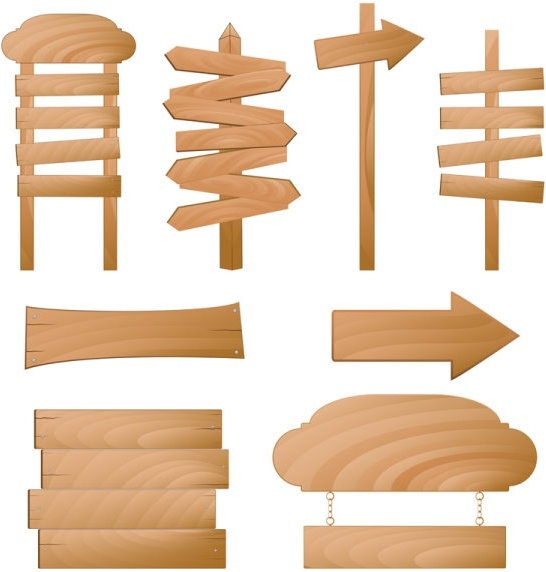 beautifully realistic wood signs vector 3