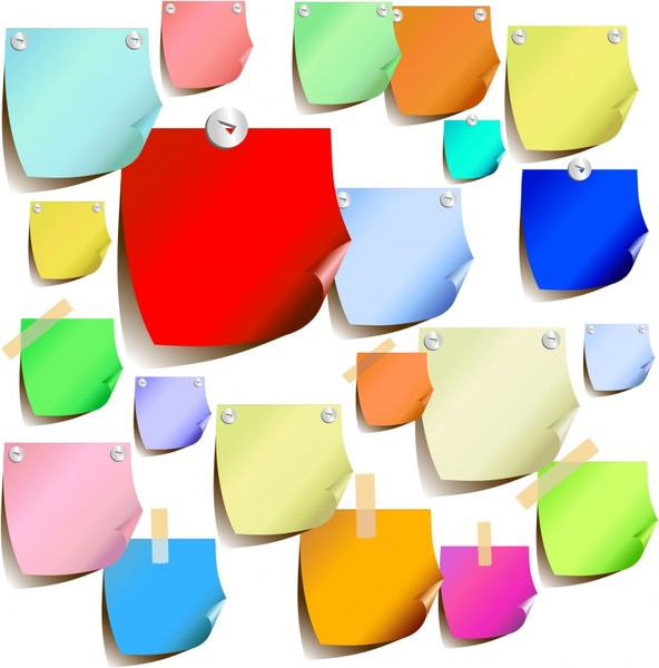 note paper templates shiny colorful modern design