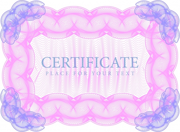 certificate frame template symmetric design seamless curves ornament