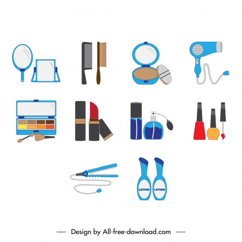 beauty icon sets flat modern object symbols sketch