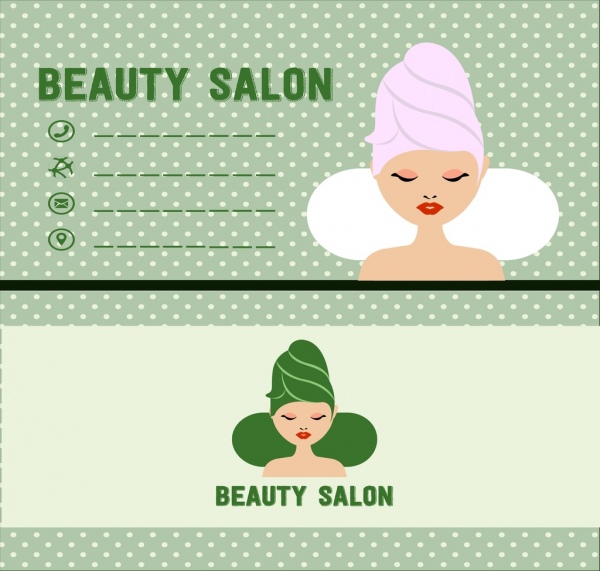 beauty salon name card template spa woman icon