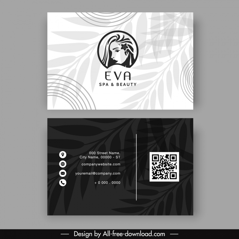 beauty spa agency business card template contrast classic