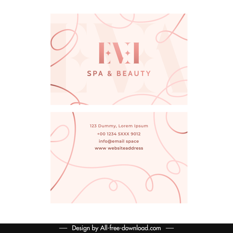 beauty spa agency business card templates dynamic abstract curves