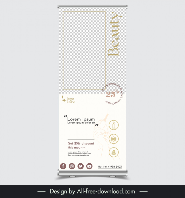 beauty spa roll up banner template geometry checkered decor 