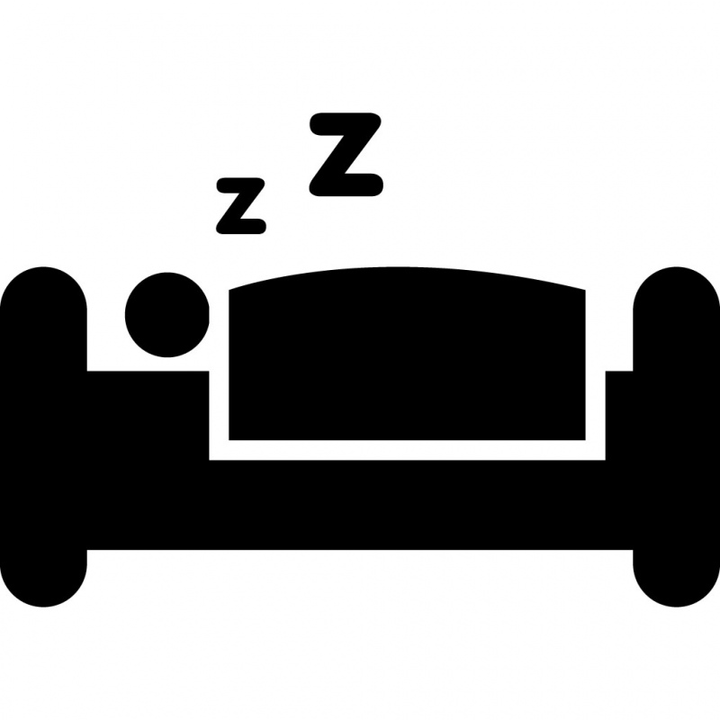 bed accommodation sign icon flat silhouette outline
