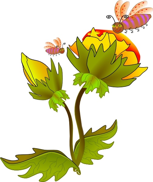 Bee And Flower clip art