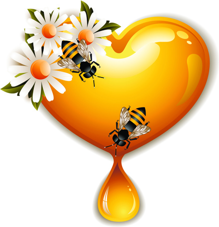 bee honey dripping effect background vector