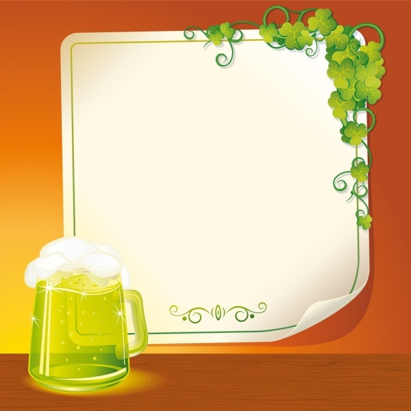 beer and background paper 01 vector