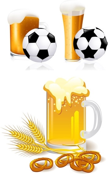 beer and football vector