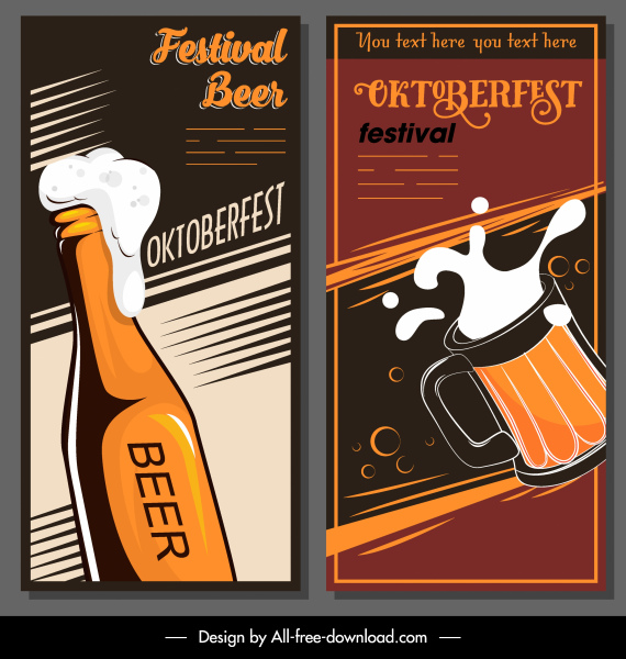 beer festival banners classical dark dynamic design