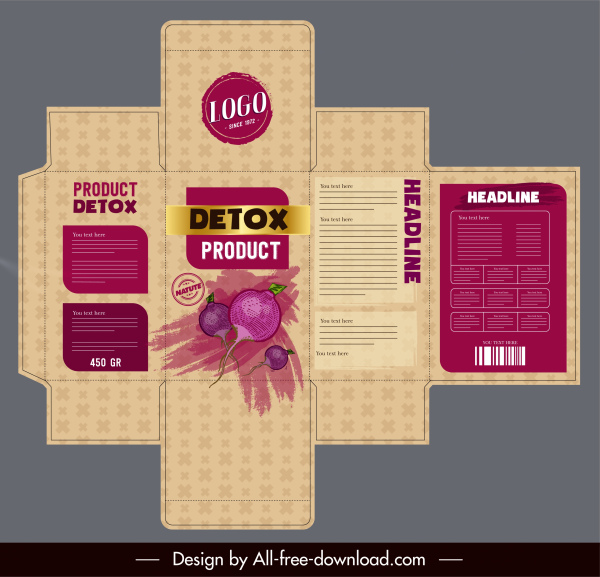 beet product packaging template grunge retro decor