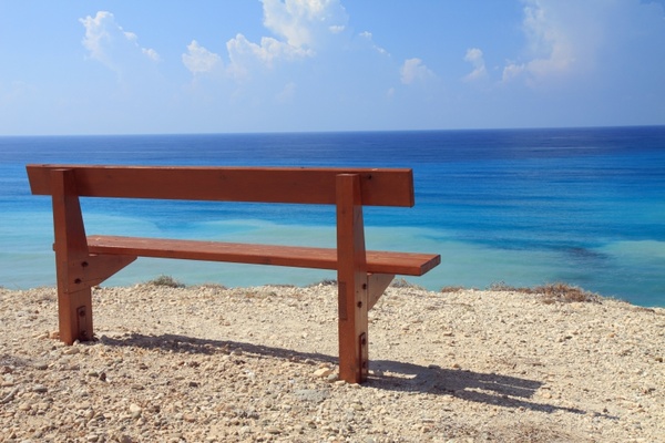 bench blue coast