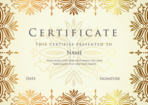 best certificates design vector set
