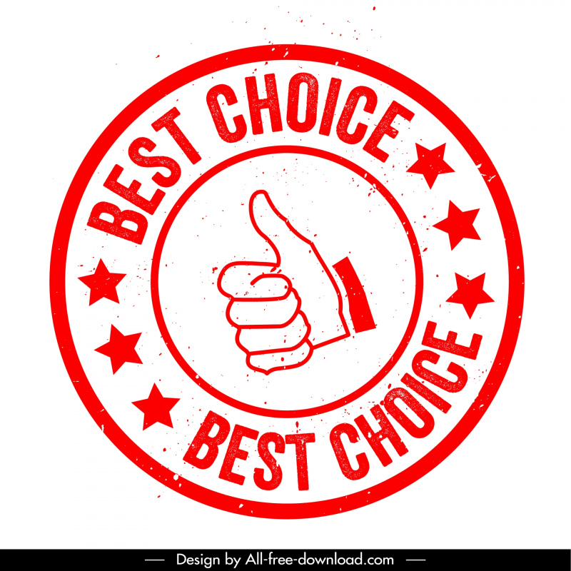 best choice stamp template classic circle thumpup hand
