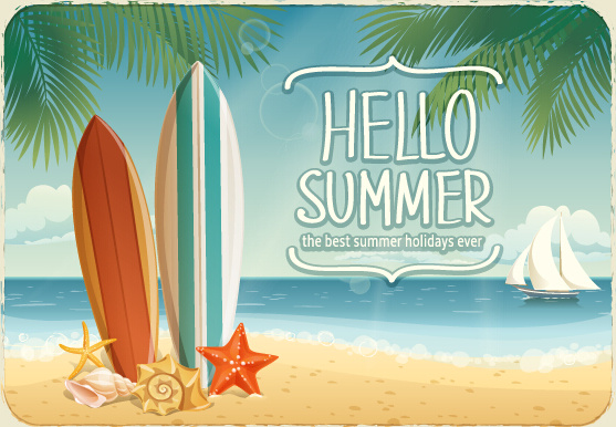 best summer holiday beach vector background