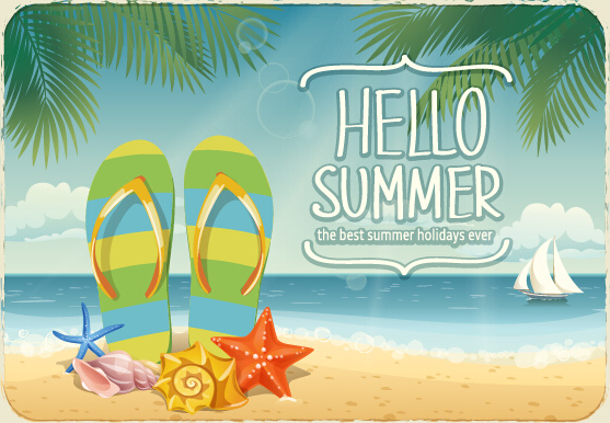 best summer holiday beach vector background