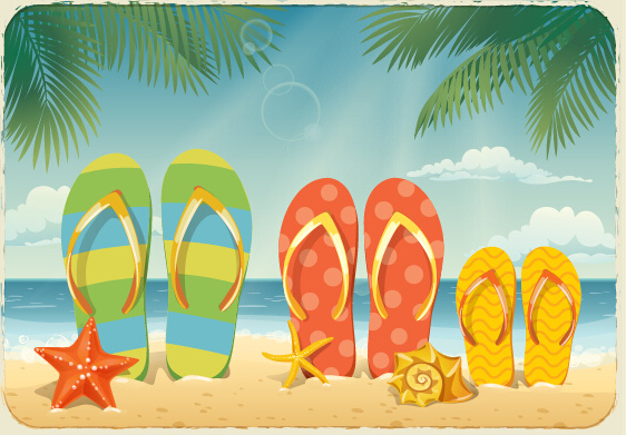 Best summer holiday beach vector background Vectors graphic art designs ...