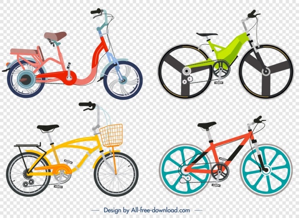 bicycle advertising background colorful modern icons decor