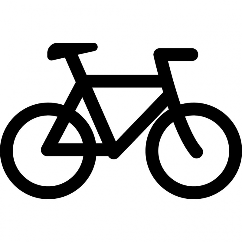 bicycle sign icon flat black white geometric symmetric sketch