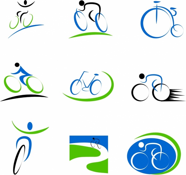 Bicycles and cycling icons