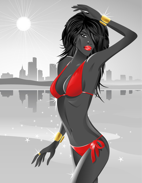 bighini black women vector 
