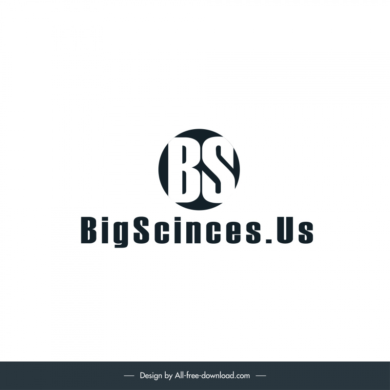 bigscincesus logo template flat black white design isolated texts sketch