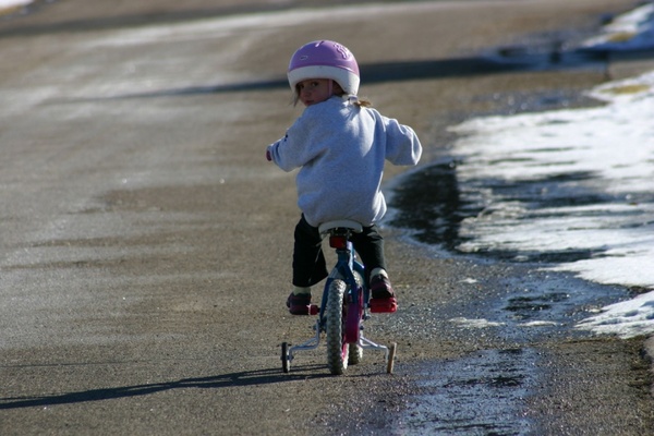 biking girl child