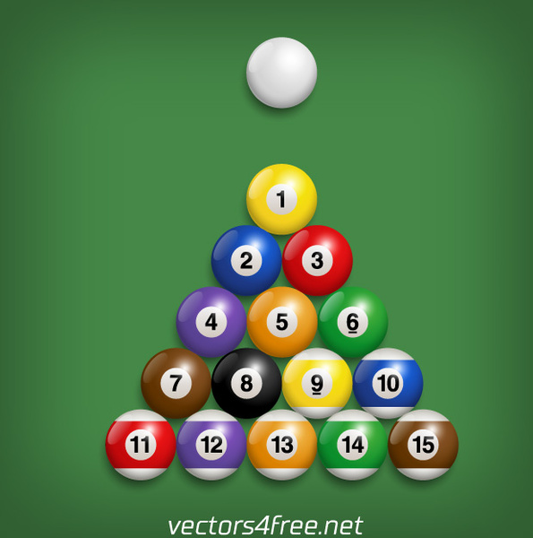 billiard ball set vector