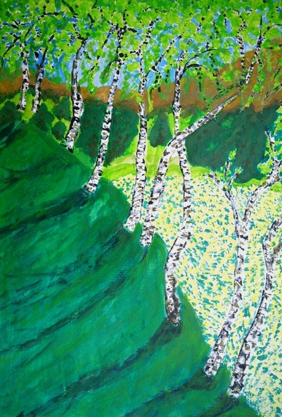 birch spring painting