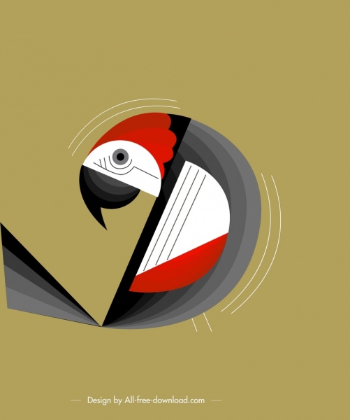 bird background parrot icon classical flat design