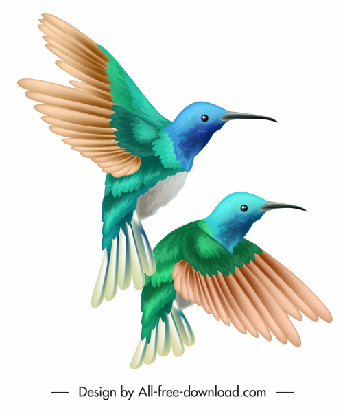 birds couple painting colorful classical decor