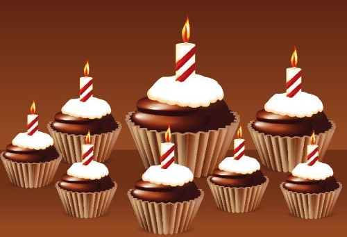birthday cake candle tarts birthday vector