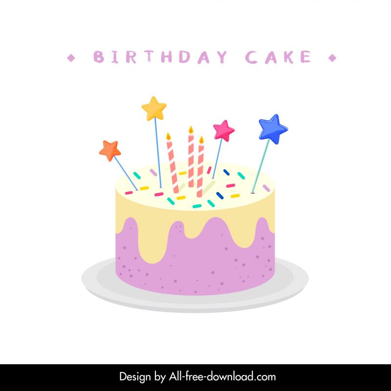 birthday cake design elements elegant 3d 