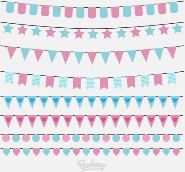 birthday party flags set
